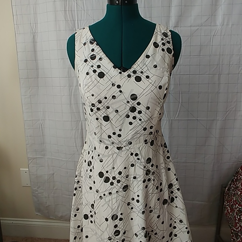 White & black Print Dress